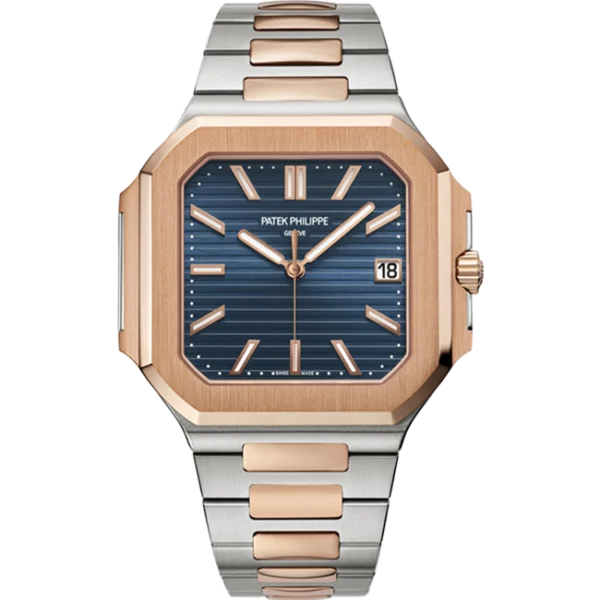 2024 Patek Philippe Cubitus NEW RELEASE Sunburst Blue Dial 45mm Stainless Steel & Rose Gold 5821-1AR - Front look