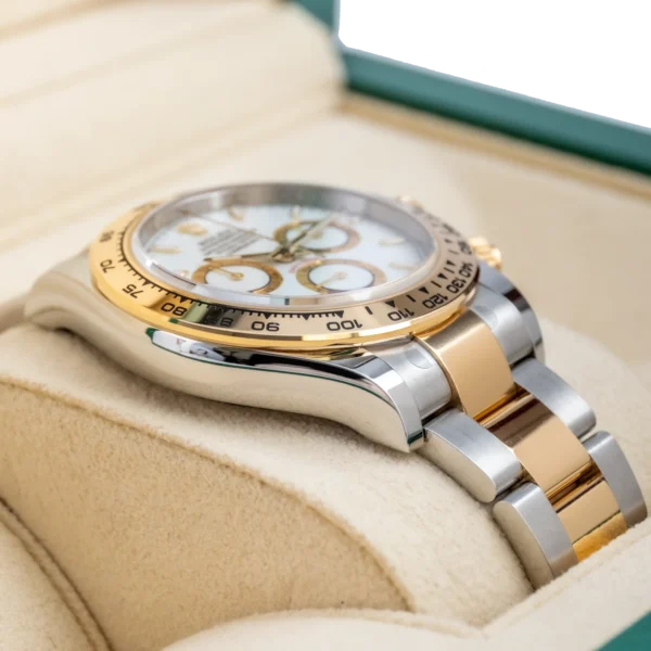 Left - 126503 Two Tone Daytona Rolex White Dial Yellow Gold