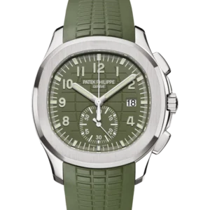 Patek Philippe Aquanaut Chronograph White Gold Khaki Green Dial 5968G-010 - Close front look