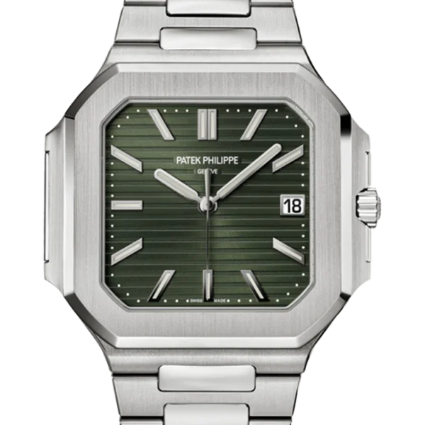 Patek Philippe Cubitus Sunburst Olive Green Dial Square Case - 2024 New Release - 5821 - Close Front look