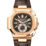 Patek Philippe Nautilus Chronograph Rose Gold 40.5mm Brown Dial 5980R-001 - Close front look