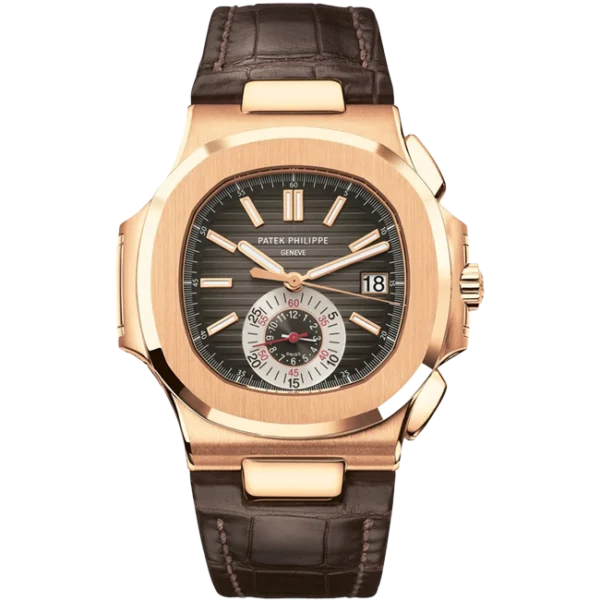 Patek Philippe Nautilus Chronograph Rose Gold 40.5mm Brown Dial 5980R-001 - Front look