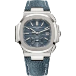 Patek Philippe Nautilus Flyback Chronograph White Gold Opaline Blue Gray Dial 5980-60G - 2024 New Release - Brand New - Front look