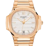 Patek Philippe Nautilus Lady Automatic Rose Gold 35.2mm Silvery Opaline Dial 7118-1R-001 - Close front look