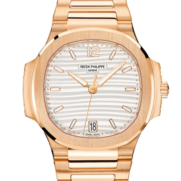 Patek Philippe Nautilus Lady Automatic Rose Gold 35.2mm Silvery Opaline Dial 7118-1R-001 - Close front look