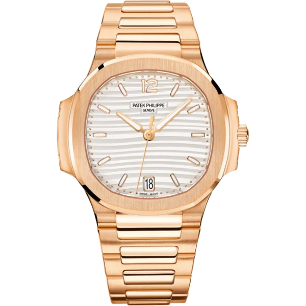 Patek Philippe Nautilus Lady Automatic Rose Gold 35.2mm Silvery Opaline Dial 7118-1R-001 - Front look