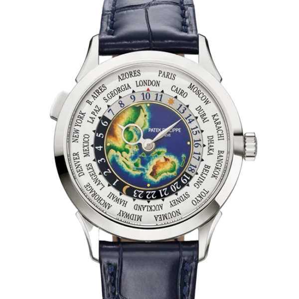 Patek Philippe World Time Complications White Gold Grand Feu Cloisonne Enamel Dial 38.5mm 5231G-001 - Close front look