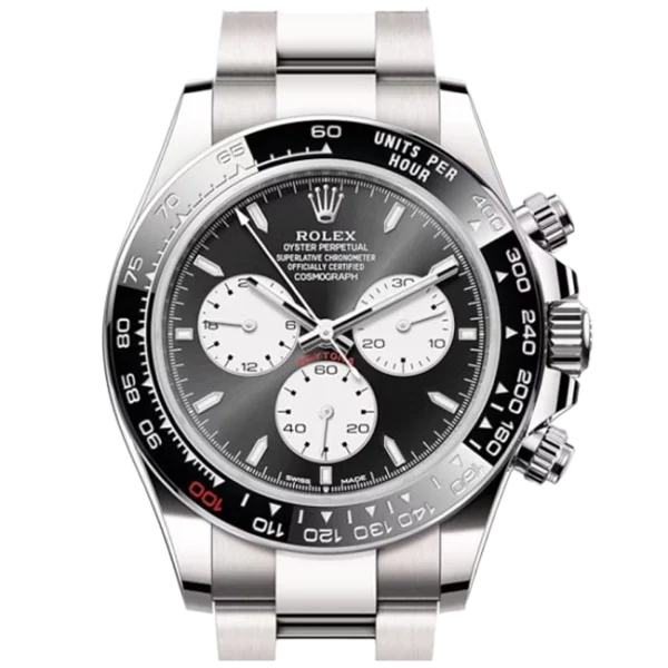 Rolex Daytona Le Mans white gold black dial oyster 126529 close front