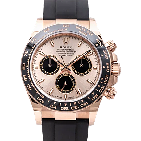 Rolex Daytona Rose Gold Sundust Dial Oysterflex 126515LN - Close front look