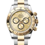 Rolex Daytona Yellow Gold Oystersteel Champagne Dial 40 mm 126503 close front look