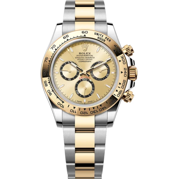 Rolex Daytona Yellow Gold Oystersteel Champagne Dial 40 mm 126503 front look