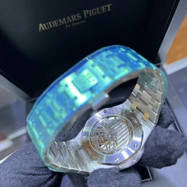 Audemars Piguet Royal Oak Blue Dial Diamond Bezel 37mm Stainless Steel 15551ST - Case back