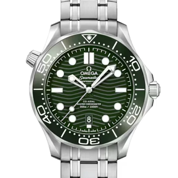 Omega Seamaster Diver 300M Green Dial 42 Steel 210.30.42.20.10.001 Close Front