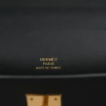 Hermès Kelly Pochette Black Swift Leather Gold Hardware - Logo