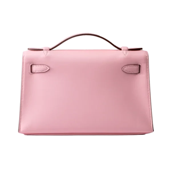 Hermès Kelly Pochette Rose Sakura Swift Palladium Hardware - Back