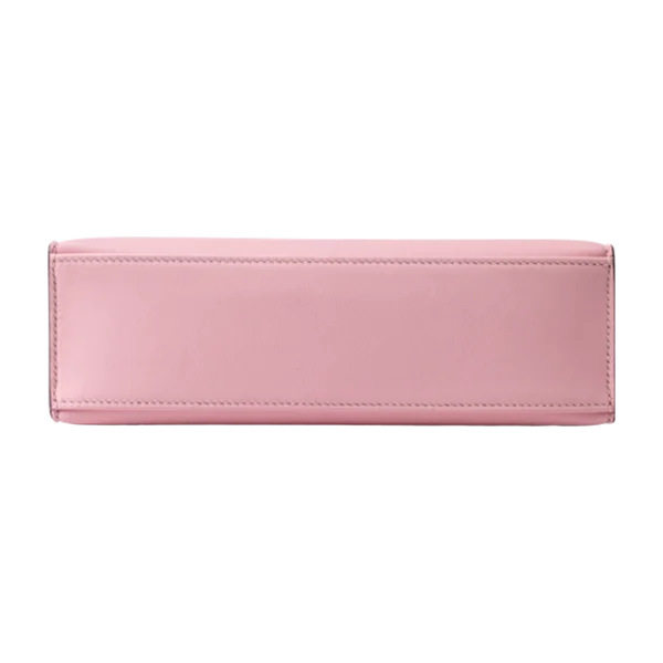 Hermès Kelly Pochette Rose Sakura Swift Palladium Hardware - Bottom