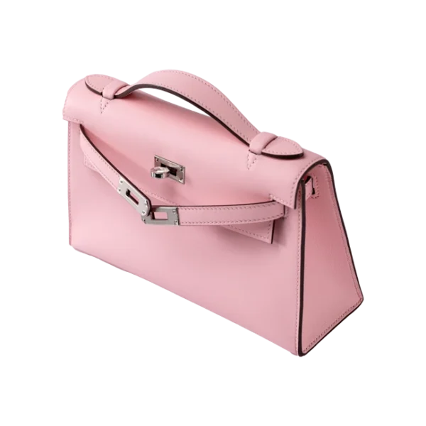 Hermès Kelly Pochette Rose Sakura Swift Palladium Hardware - Top