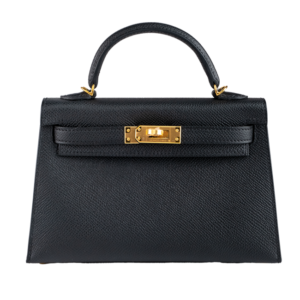 Hermès Mini Kelly II 20 Black Epsom Gold Hardware - Front look