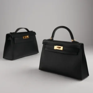 Hermès Mini Kelly II 20 Black Epsom Gold Hardware - Front look