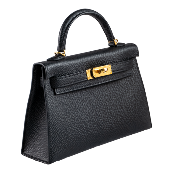 Hermès Mini Kelly II 20 Black Epsom Gold Hardware - Left side