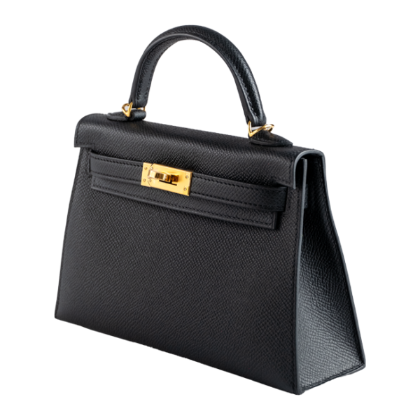 Hermès Mini Kelly II 20 Black Epsom Gold Hardware - Right side