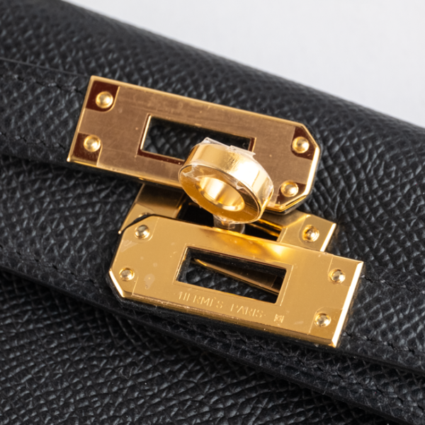 Hermès Mini Kelly II 20 Black Epsom Gold Hardware - Touret