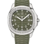 Patek Philippe Aquanaut Luce Khaki Green Diamond Stainless Steel 5267:200A - Stock photo - Close front look