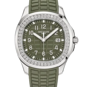 Patek Philippe Aquanaut Luce Khaki Green Diamond Stainless Steel 5267:200A - Stock photo - Close front look