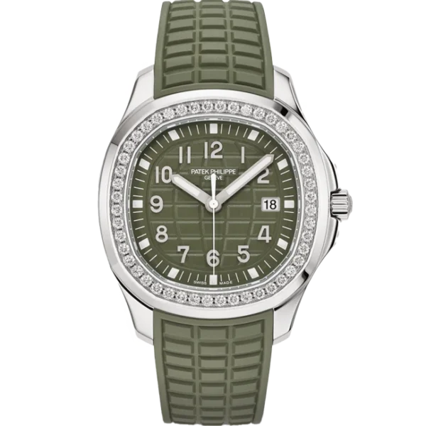 Patek Philippe Aquanaut Luce Khaki Green Diamond Stainless Steel 5267:200A - Stock photo - Front look