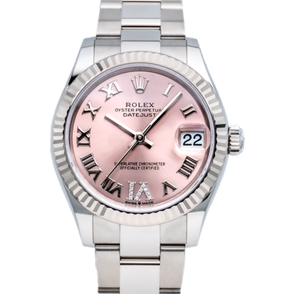 Rolex-Datejust-31-Pink-Roman-Diamond-Oystersteel-White-Gold-Oyster-278274-Close-front-view-600x600