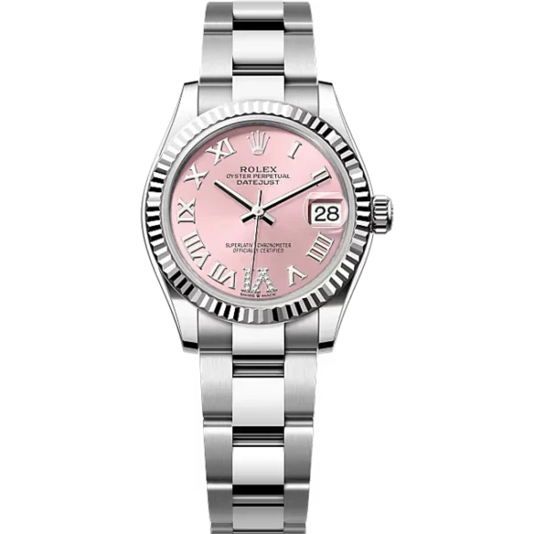 Rolex Datejust 31 Pink Roman Oystersteel White Gold Oyster 278274 - Front view