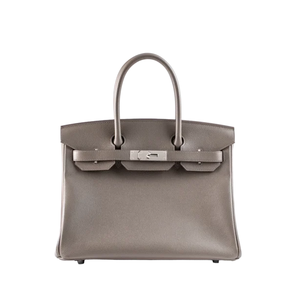 Hermes Birkin 30 Etain Epsom Leather Palladium Hardware - Front