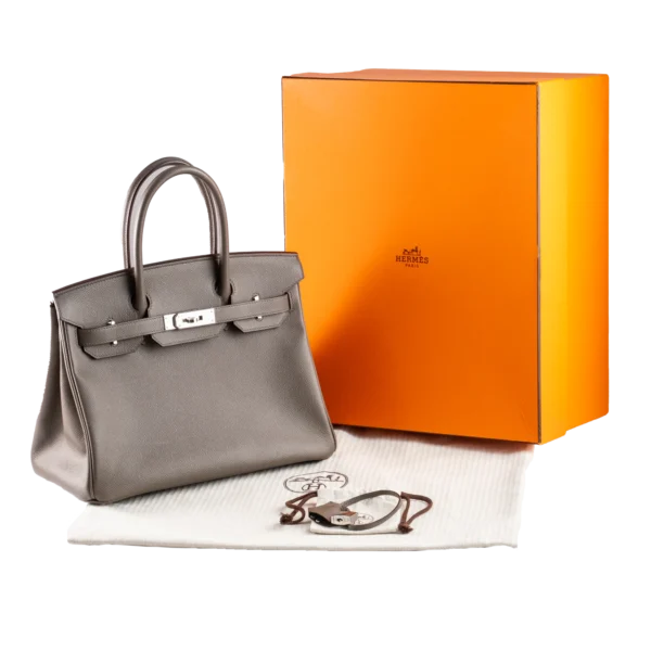 Hermes Birkin 30 Etain Epsom Leather Palladium Hardware - Full set