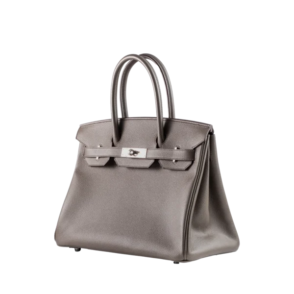 Hermes Birkin 30 Etain Epsom Leather Palladium Hardware - Side 1