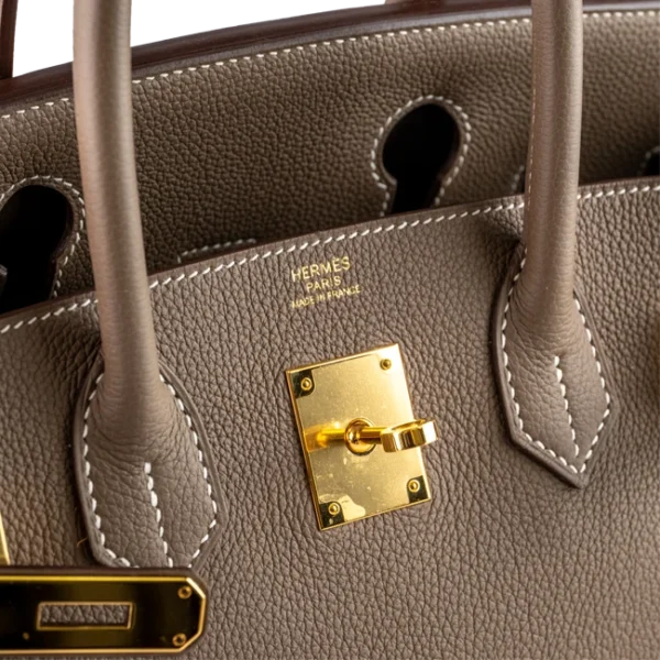 Hermès Birkin 30 Etoupe Togo Gold Hardware - Logo