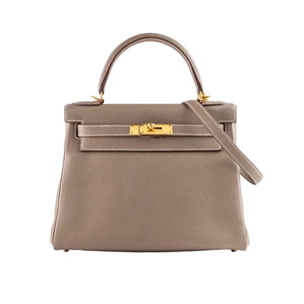 Hermès Kelly 28 Etoupe Togo Gold Hardware - Front