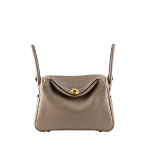 Hermes Lindy 26 Etoupe Clemence Leather Gold Hardware - Front