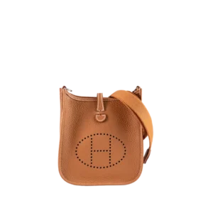 Hermès Mini Evelyne TPM Gold Clemence Gold Hardware - Front