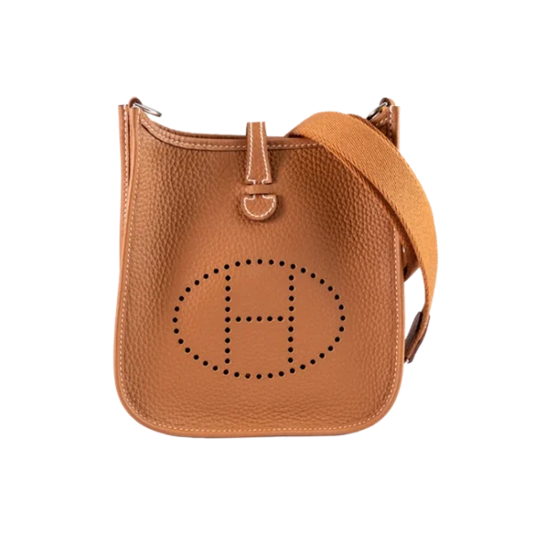 Hermès Mini Evelyne TPM Gold Clemence Gold Hardware - Front