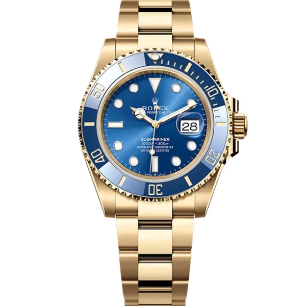 Rolex Submariner Bluesy 41 Yellow Gold 126618lb - Front