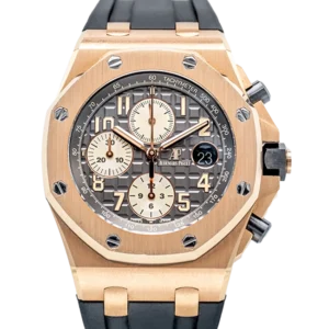 Cover - AP Royal Oak Offshore Pink Gold Gray Dial 26470OR Rubber Band USED