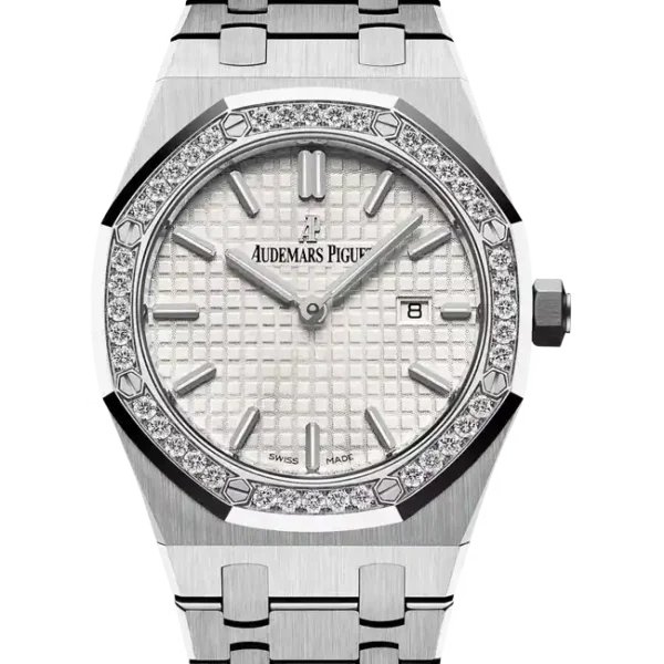 Audemars Piguet Royal Oak Quartz Silver Dial Diamond Bezel 67651ST.ZZ.1261ST.01 - Front