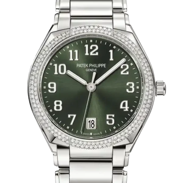 Patek Philippe Twenty 4 Ladies Green Dial Diamond Bezel 7300 1200A