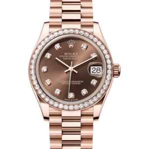 Rolex Datejust 31 Chocolate Diamond Rose Gold 278285RBR - Close front