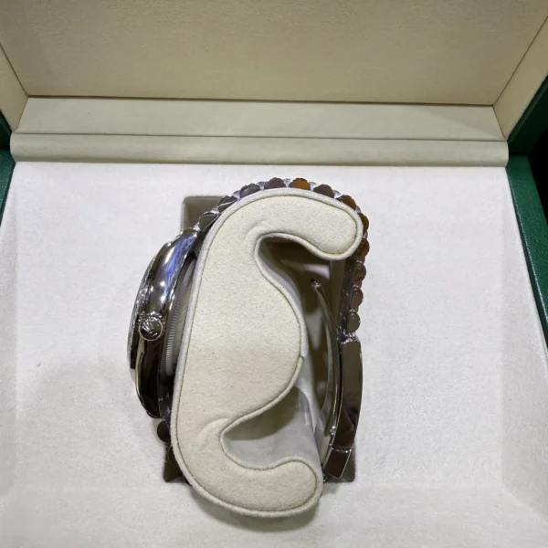 Rolex Datejust 36 White Roman Dial Diamond Bezel Jubilee 126284RBR - Crown