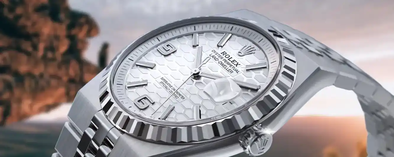 Rolex Land Dweller Blog Cover Picture - Rolex White Dial Flat Jubilee Bracelet
