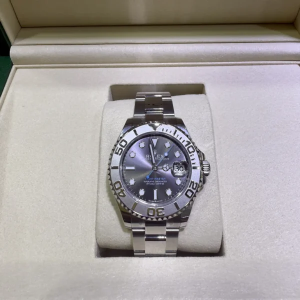 Rolex Yacht-Master 37 Slate Dial Oystersteel and Platinum 268622 - 2025 Unworn - Front