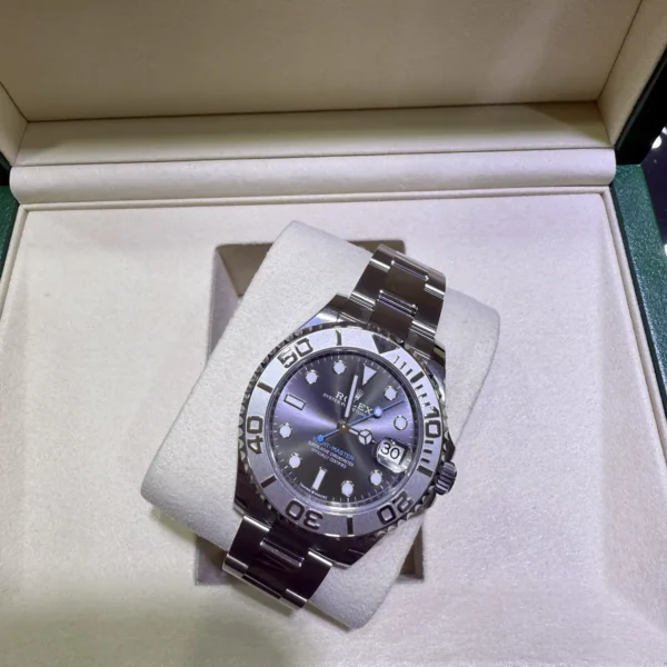 Rolex Yacht-Master 37 Slate Dial Oystersteel and Platinum 268622 - 2025 Unworn - Top